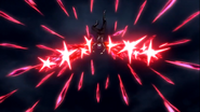 Ayato fires shards upside down.