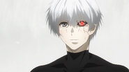 Kaneki's hair shown in white again.