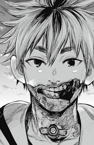 Hide reveals his face to Kaneki