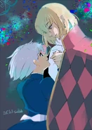 Characters from Howl's Moving Castle.