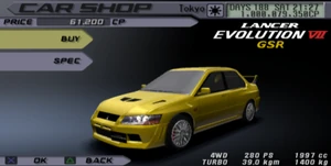 Mitsubishi evo7 front