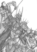 Sauron versus Gil-galad and Elendil by Errricc