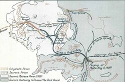 War between Sauron and Elves map