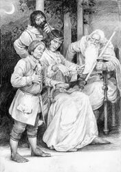 Bilbo, Thorin e Gandalf a Gran Burrone by Denis Gordeev