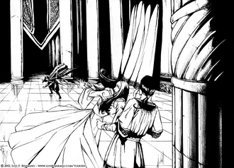 Eöl attacks Maeglin by Luis F. Bejarano