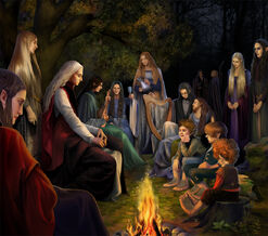 Gildor Sam Pippin Frodo and elves by Steamey