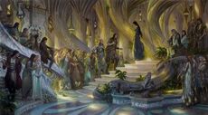 Beren and Luthien in the Court of Thingol and Melian by Donato Giancola