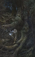 Gwindor esausto si accascia sotto un albero dopo la sua fuga da Angband, Matt Stewart.