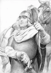 Éomer in un'illustrazione di Denis Gordeev