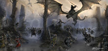 Battle of Osgiliath by Raymond Gaustadnes