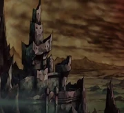 La fortezza di Cirith Ungol come appare nel film di animazione Il Ritorno del Re (1980)