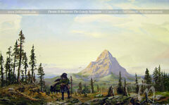Thrain discovers the Lonely Mountain by Ted Nasmith