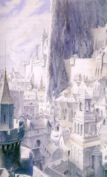 Minas Tirith illustrata da Alan Lee