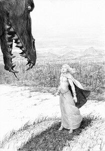 Glaurung and Nienor by Giorgio Baldessin - Galeria Tolkienianos