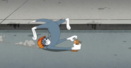 Catch Me Though You Can’t - Tom being dragged on his back by Jerry