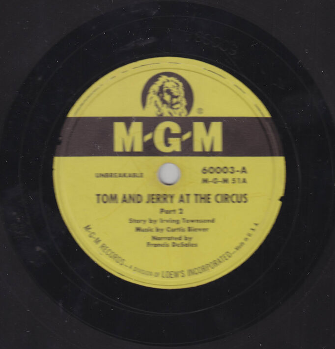 Tom and Jerry At The Circus 78 RPM record - 06