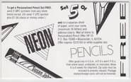 Coupon for Mail-Away Personalized Pencils