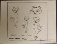 Gal cat model sheet from Tom and Jerry - Blue Cat Blues (MGM 1956)