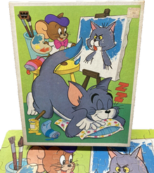 Tom and Jerry - Painting Cat Art - Whitman Jigsaw Puzzle - 01