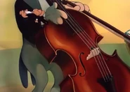 Jerry bouncing off a cello