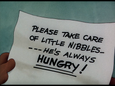 Jerry: "Please Take Care of Little Tuffy (Nibbles) He's always Hungry"