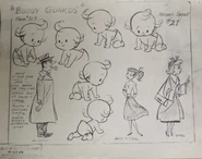 Model sheet of the baby, including George and Joan, created in 1954.