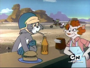 The Super Cyclists - Tom drinking and Jerry leading the race