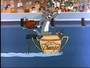 The Great Motorboat Race - Tom and Jerry waving at the people