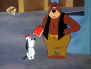 Star-crossed Wolf - Barney Bear holding Rules book to Droopy