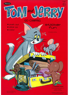Whitman - Tom and Jerry Go Camping - Sticker Fun - Red Cover - 2168