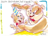 A sketch of Spike and Tyke made by Spike Brandt
