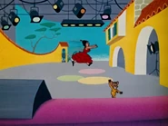 Carmen runs backstage