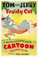 Tom and Jerry Fraidy Cat 1952 reissue poster