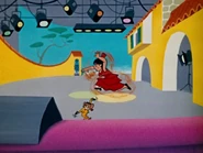 Carmen running away from Jerry