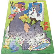 Tom and Jerry - Painting Cat Art - Whitman Jigsaw Puzzle - 03