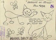 Tom and Jerry 1950s drawing-on-drawing designs on jerry model sheet
