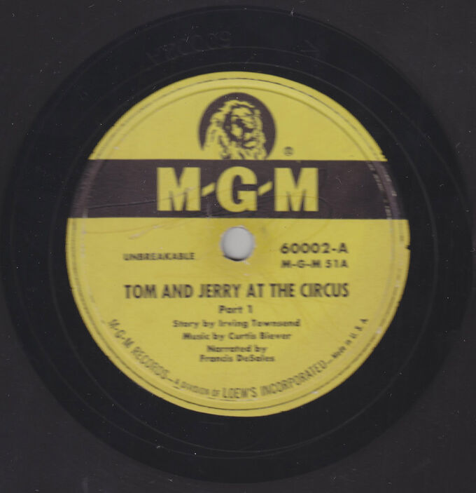 Tom and Jerry At The Circus 78 RPM record - 04