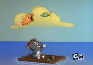 Who ate my beans.png (1,008 KB) Tom hurls the bean in the air, but a fish eats it, followed larger fish eating each other