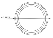 CAD-чертёж одного из колёсных колпаков (вид спереди)