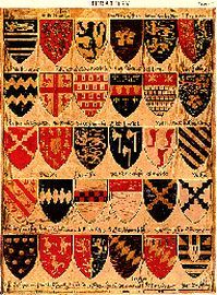 Roll of arms from England, 14th century.