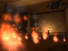  quemando el suelo de madera.