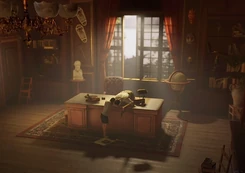 Lara encuentra el cadáver de su padre.