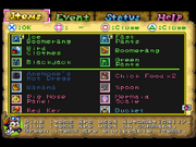 Item menu