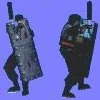 TR3 Beta Policier Militaire 1.jpg (4 kio) Apparence du policier militaire avec pistolet et bouclier dans la Bêta de Tomb Raider III.