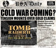 Article de journal introduisant la trame principale de l'extension Le masque d'or de Tomb Raider II.