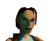 Image promotionnelle de Lara Croft visage rapproché dans Tomb Raider I.