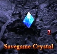 Cristal de sauvegarde dans l'inventaire de Lara Croft dans Tomb Raider III.