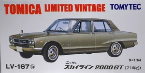 Tomica LV-167b Limited Vintage Nissan Skyline 2000GT 1971 Silver 1/64