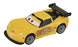 カーズ ミニカー　ジェフ　コルベット　Jeff corvette キング Disney PIXAR CARS JEFF GORVETTE Exclusive Corvette Damaged