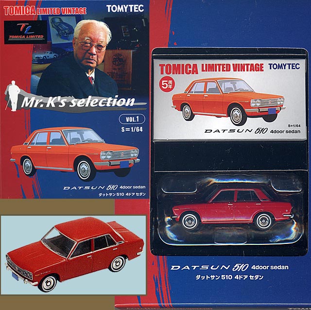 TLV Mr. K's Selection Vol.1 Datsun 510 4door Sedan | Tomica Wiki 
